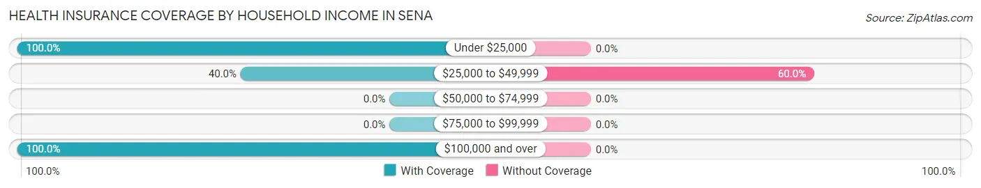 Health Insurance Coverage by Household Income in Sena