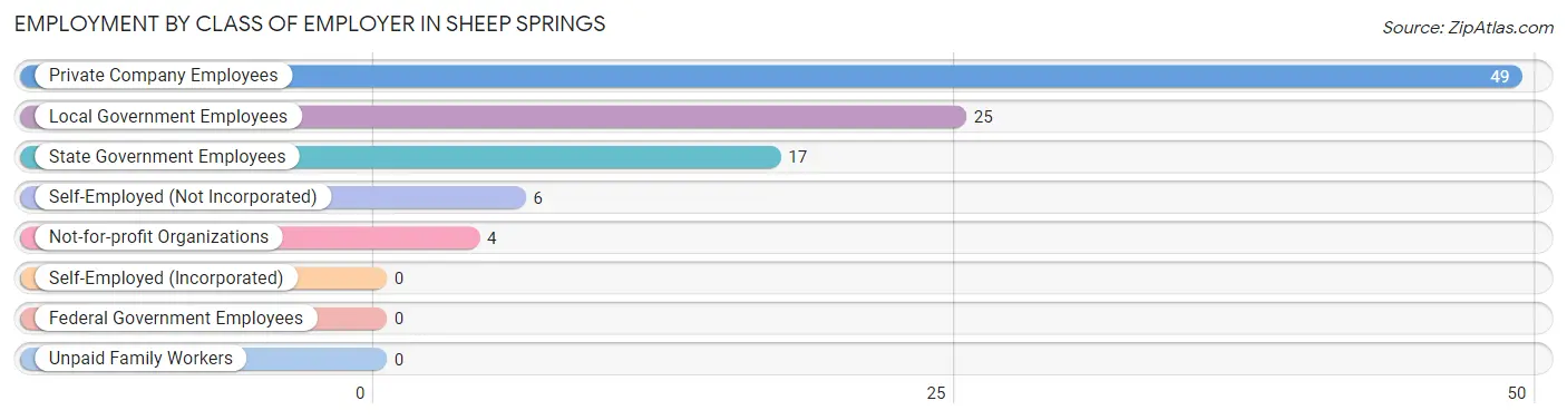 Employment by Class of Employer in Sheep Springs