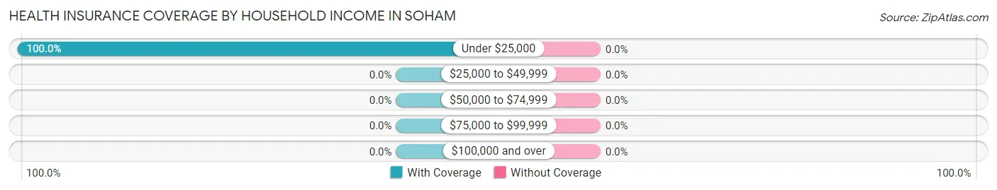 Health Insurance Coverage by Household Income in Soham