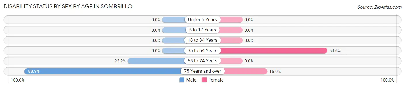 Disability Status by Sex by Age in Sombrillo