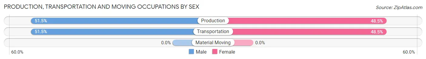 Production, Transportation and Moving Occupations by Sex in South River