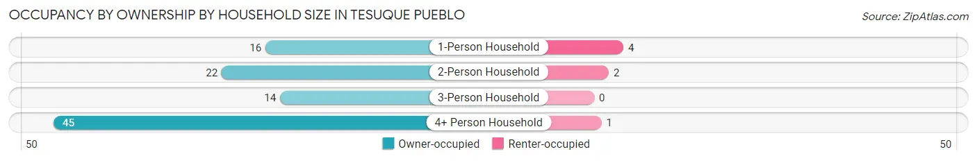 Occupancy by Ownership by Household Size in Tesuque Pueblo