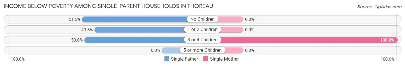Income Below Poverty Among Single-Parent Households in Thoreau