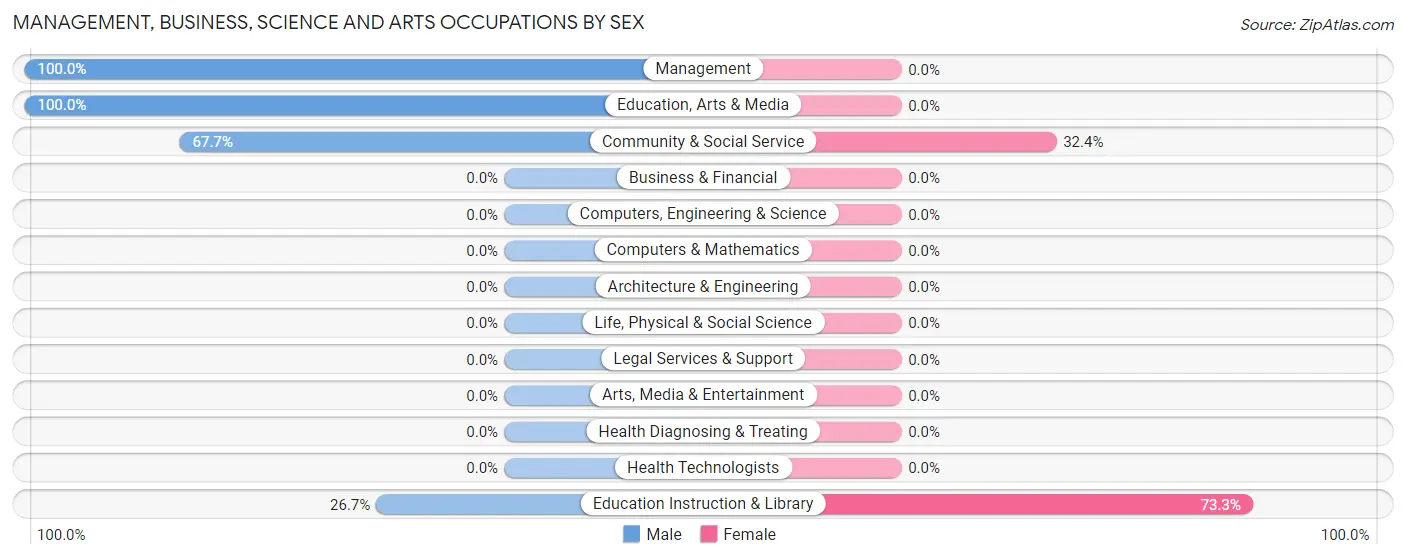Management, Business, Science and Arts Occupations by Sex in Torreon CDP Sandoval County