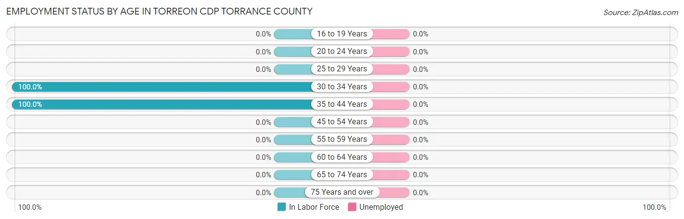 Employment Status by Age in Torreon CDP Torrance County