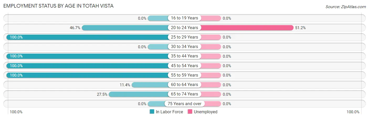 Employment Status by Age in Totah Vista