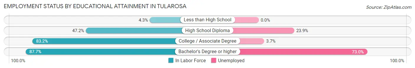 Employment Status by Educational Attainment in Tularosa