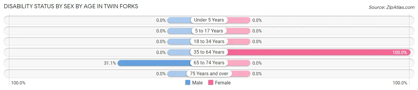 Disability Status by Sex by Age in Twin Forks