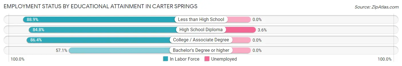 Employment Status by Educational Attainment in Carter Springs