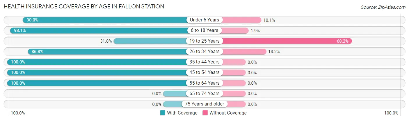 Health Insurance Coverage by Age in Fallon Station