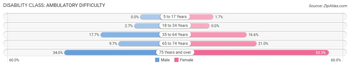 Disability in Fallon: <span>Ambulatory Difficulty</span>