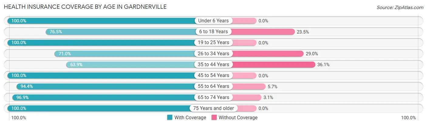 Health Insurance Coverage by Age in Gardnerville