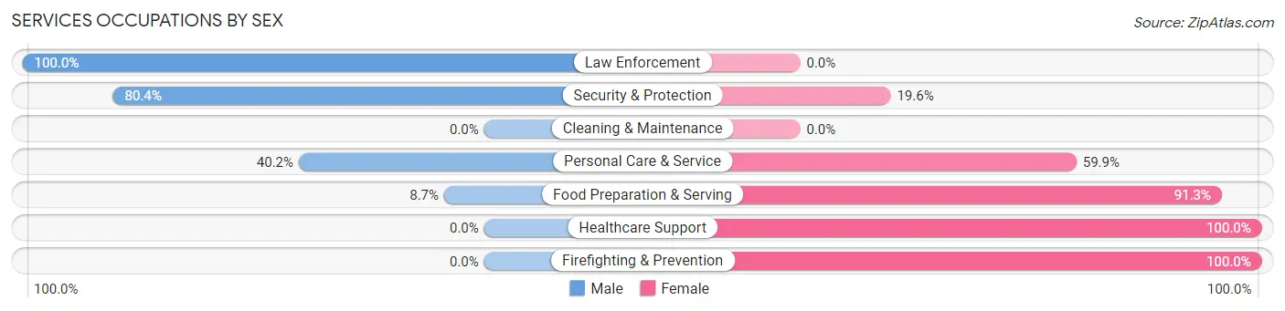 Services Occupations by Sex in Gardnerville