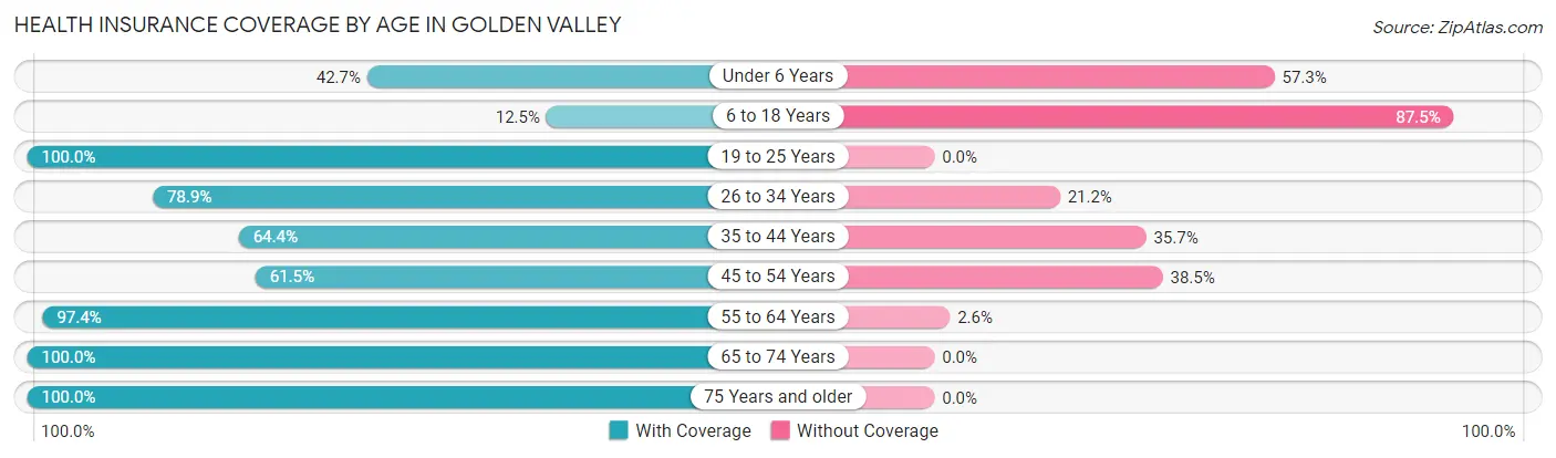 Health Insurance Coverage by Age in Golden Valley