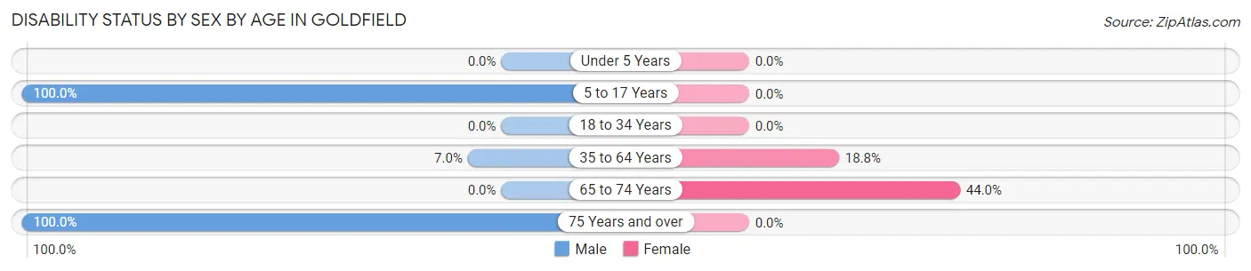 Disability Status by Sex by Age in Goldfield