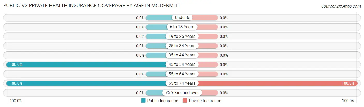 Public vs Private Health Insurance Coverage by Age in McDermitt