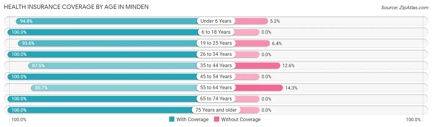 Health Insurance Coverage by Age in Minden