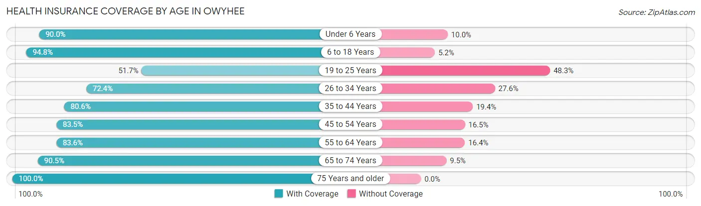 Health Insurance Coverage by Age in Owyhee