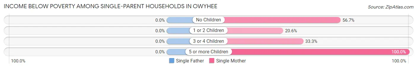 Income Below Poverty Among Single-Parent Households in Owyhee