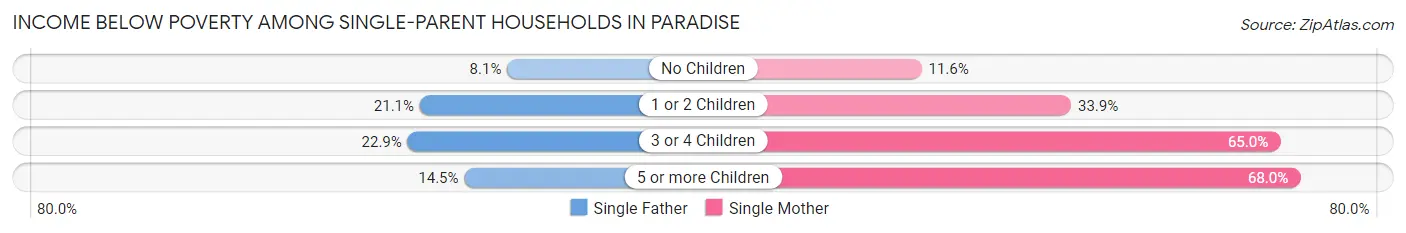 Income Below Poverty Among Single-Parent Households in Paradise