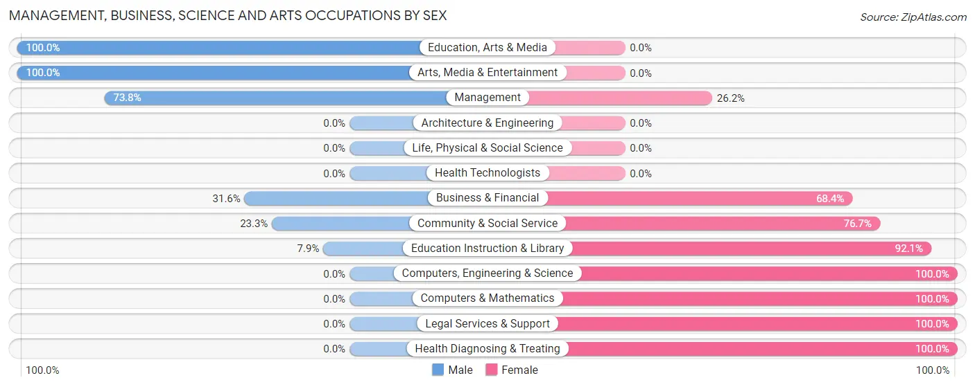 Management, Business, Science and Arts Occupations by Sex in Ruhenstroth