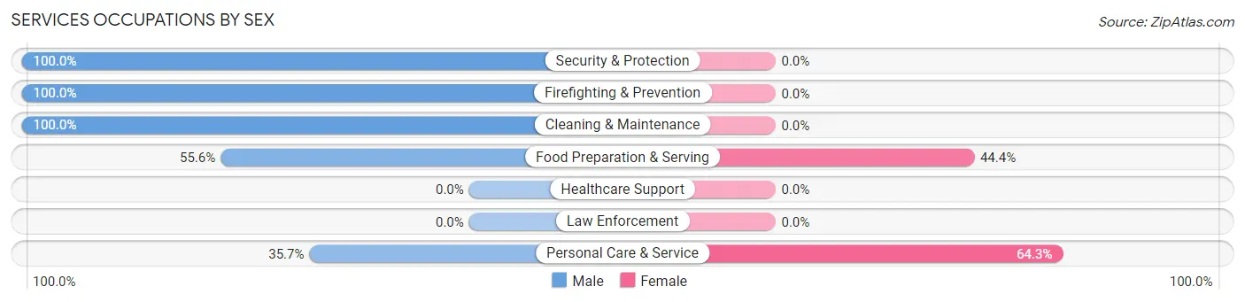Services Occupations by Sex in Schurz