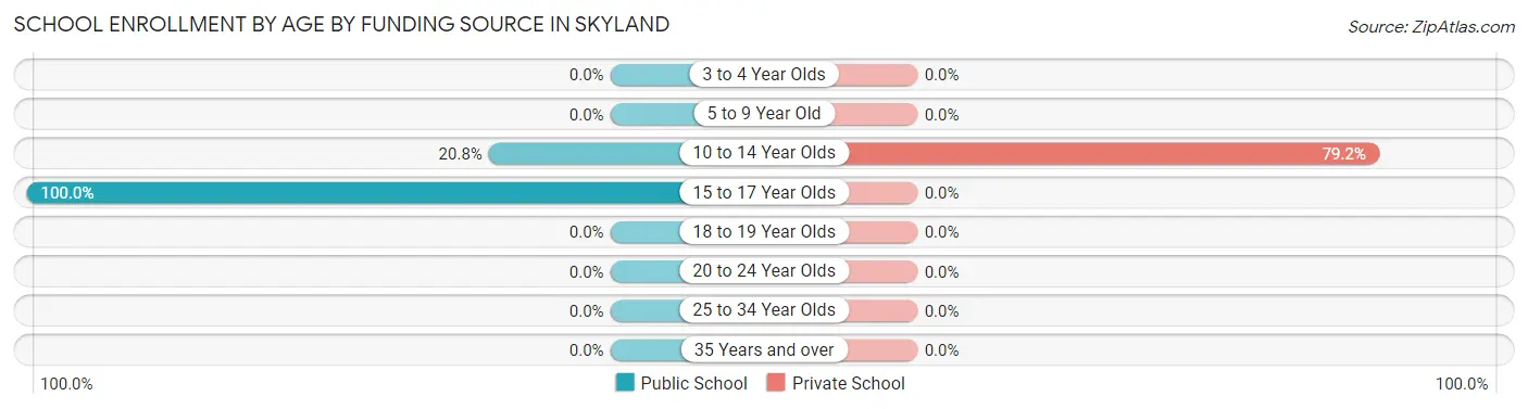 School Enrollment by Age by Funding Source in Skyland
