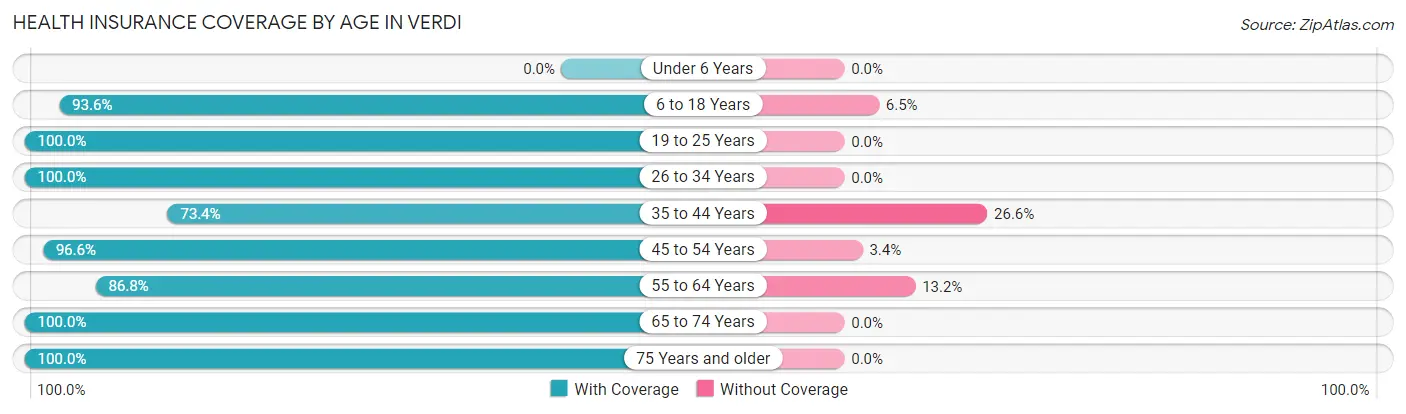 Health Insurance Coverage by Age in Verdi