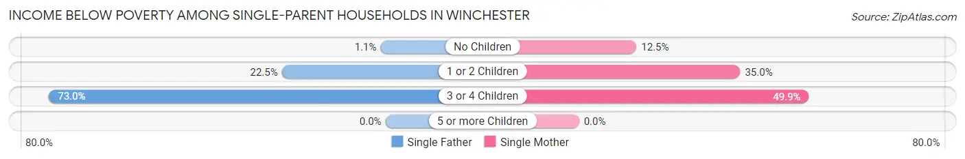 Income Below Poverty Among Single-Parent Households in Winchester