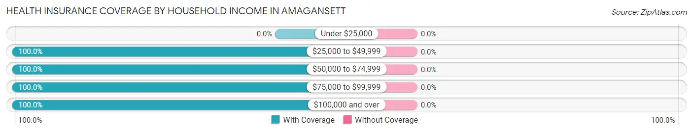 Health Insurance Coverage by Household Income in Amagansett