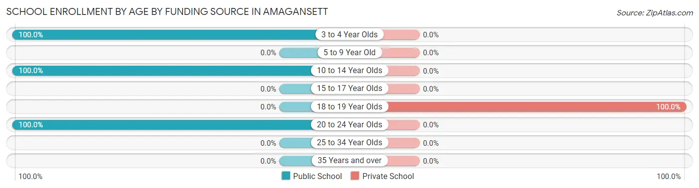 School Enrollment by Age by Funding Source in Amagansett