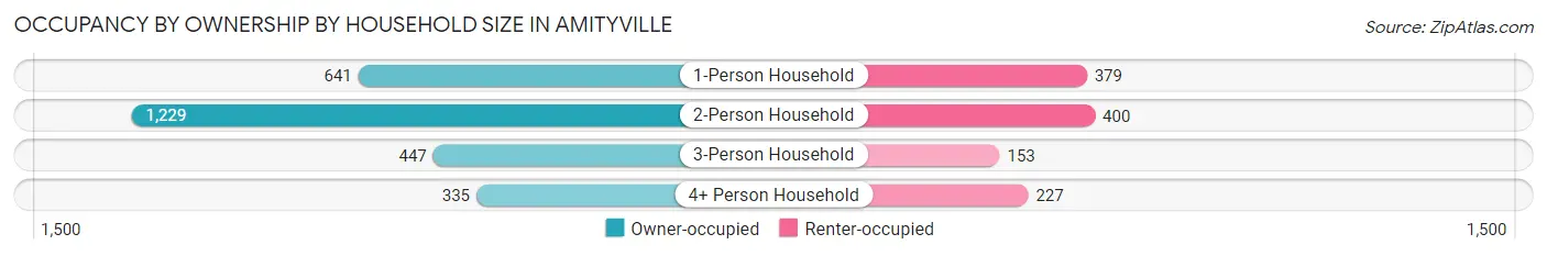 Occupancy by Ownership by Household Size in Amityville