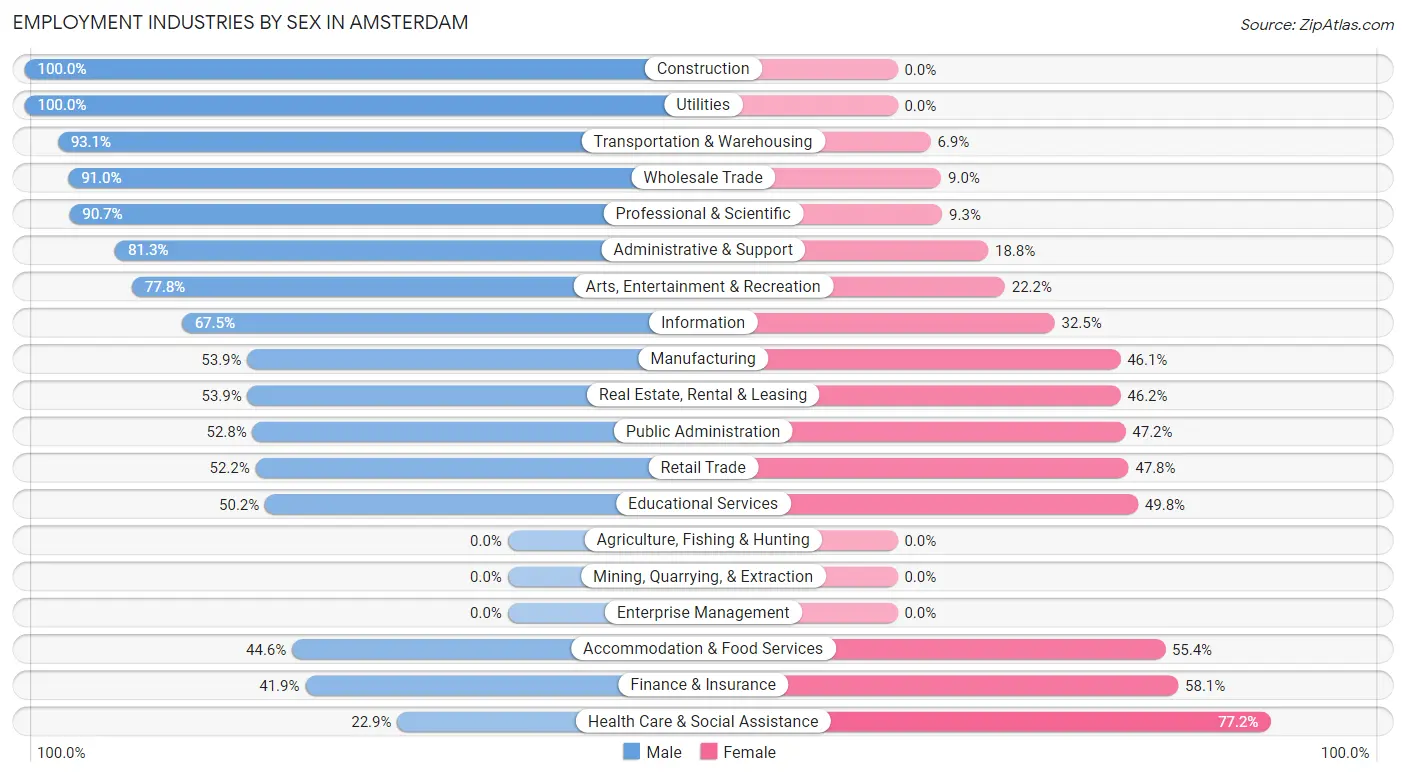 Employment Industries by Sex in Amsterdam