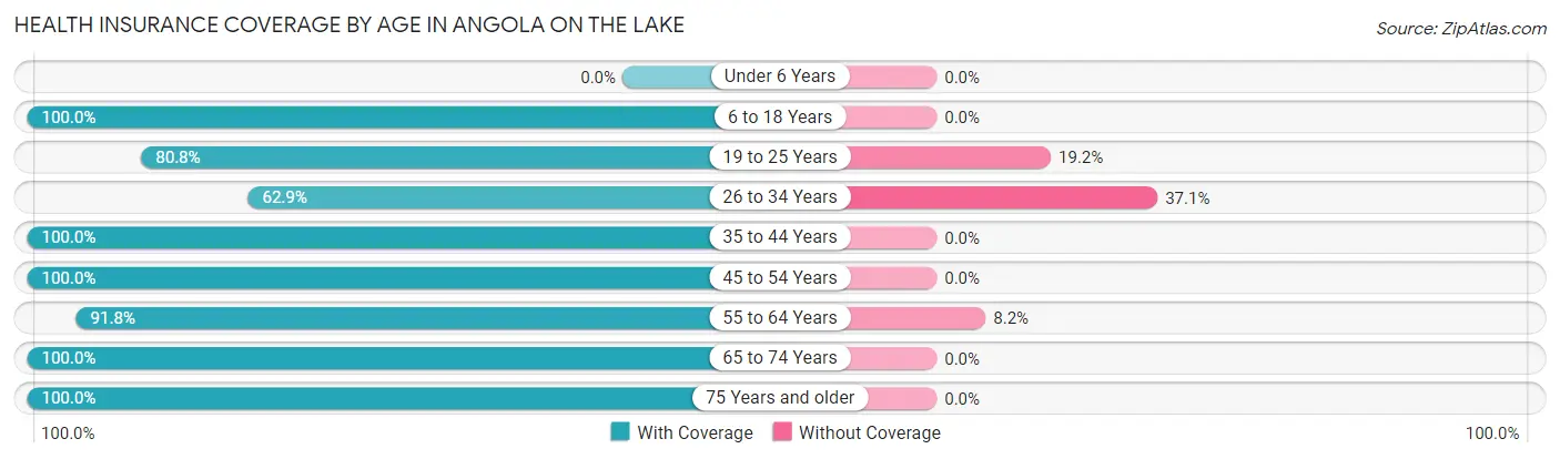Health Insurance Coverage by Age in Angola on the Lake