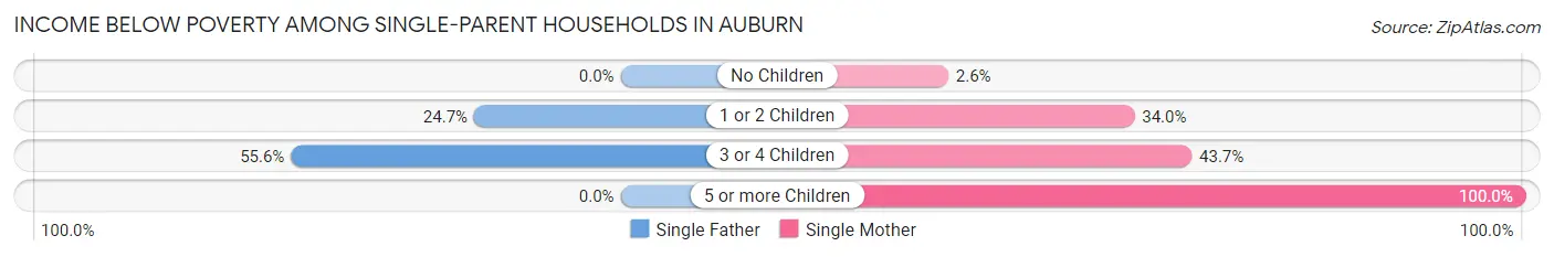 Income Below Poverty Among Single-Parent Households in Auburn