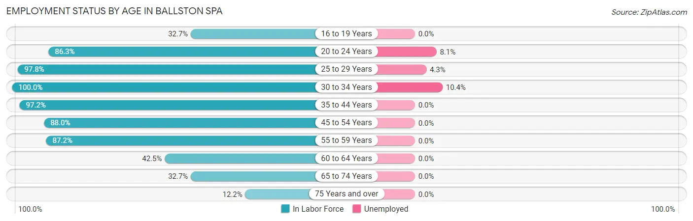 Employment Status by Age in Ballston Spa