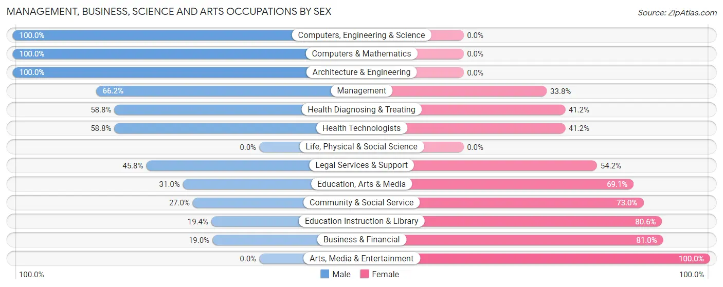 Management, Business, Science and Arts Occupations by Sex in Balmville
