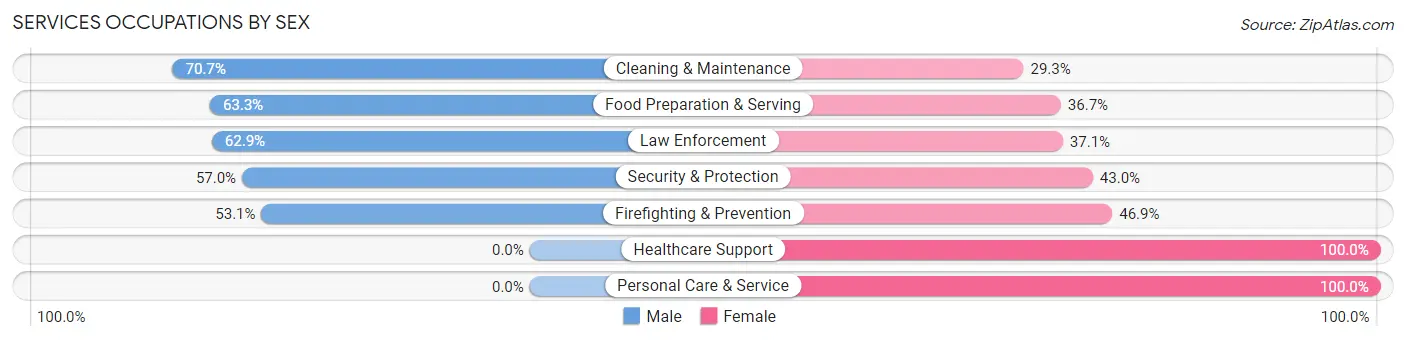 Services Occupations by Sex in Balmville