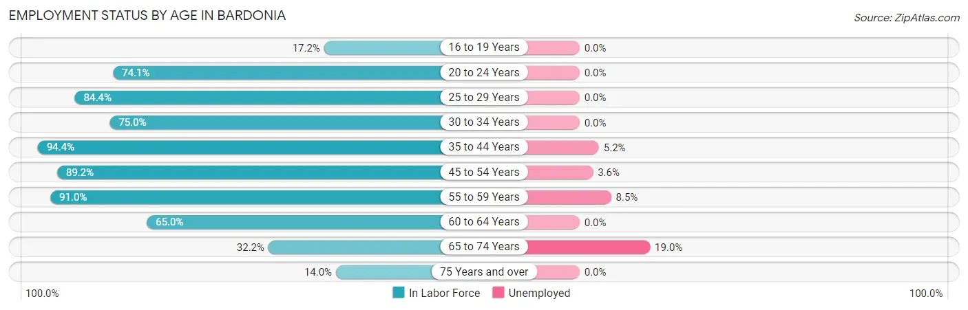 Employment Status by Age in Bardonia