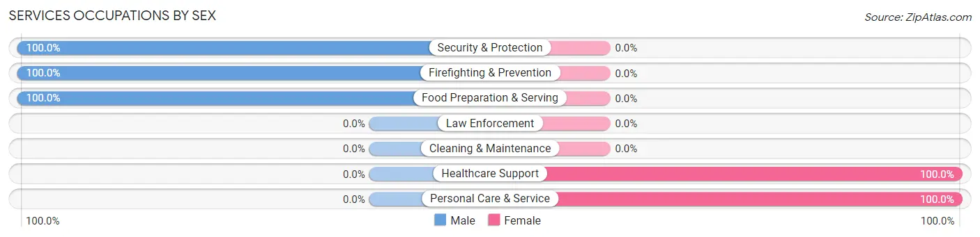 Services Occupations by Sex in Bay Park