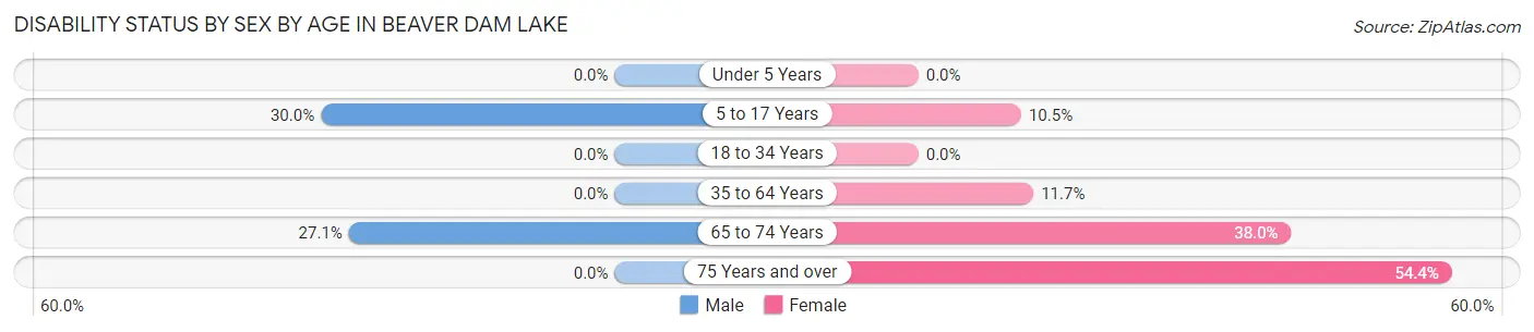 Disability Status by Sex by Age in Beaver Dam Lake