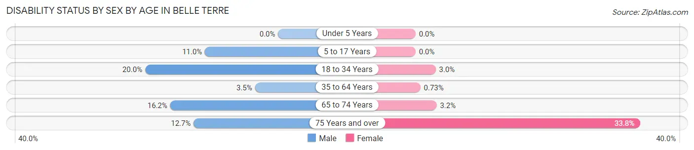 Disability Status by Sex by Age in Belle Terre
