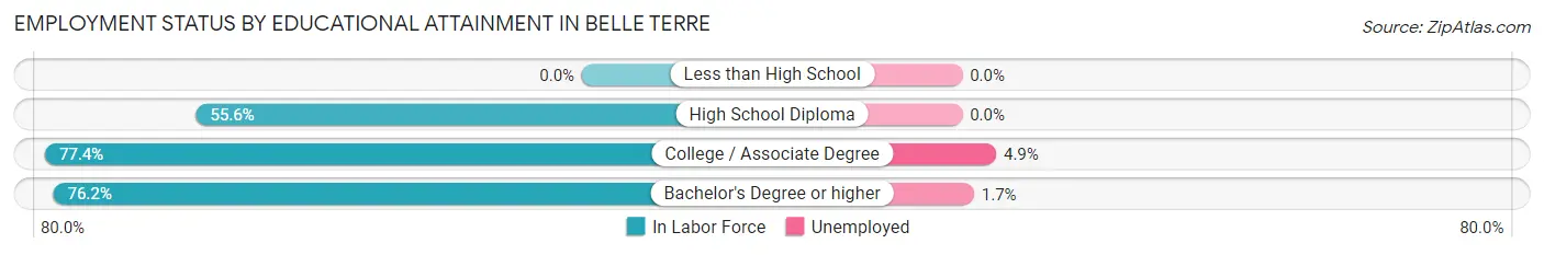 Employment Status by Educational Attainment in Belle Terre