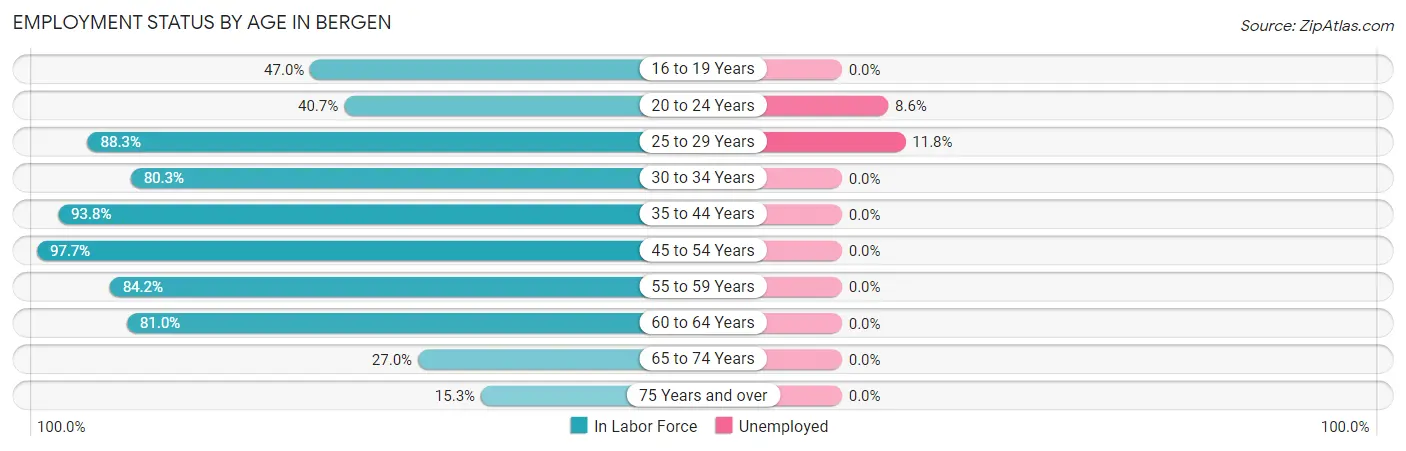 Employment Status by Age in Bergen