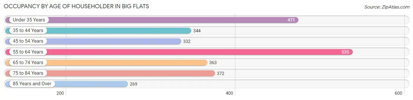 Occupancy by Age of Householder in Big Flats