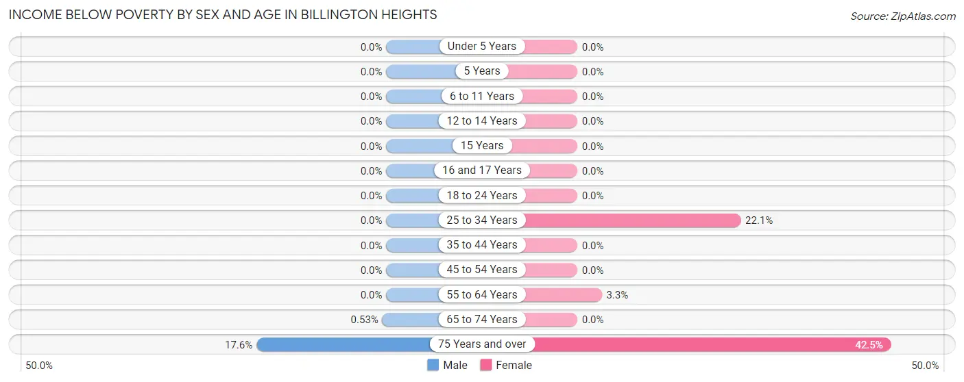 Income Below Poverty by Sex and Age in Billington Heights