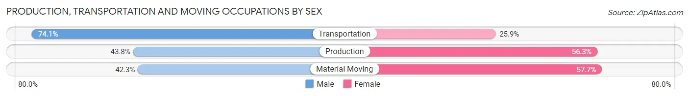 Production, Transportation and Moving Occupations by Sex in Black River
