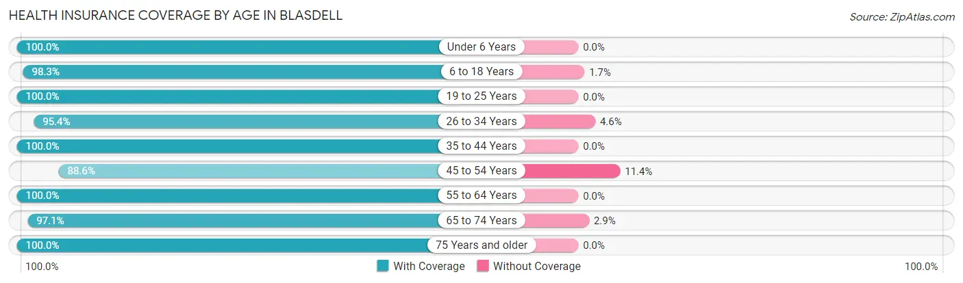 Health Insurance Coverage by Age in Blasdell