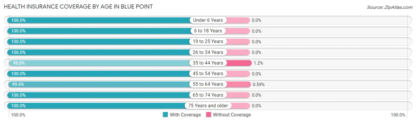 Health Insurance Coverage by Age in Blue Point