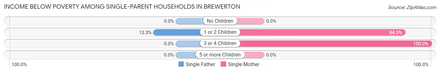 Income Below Poverty Among Single-Parent Households in Brewerton